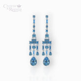 Aqua Chandelier - Earrings